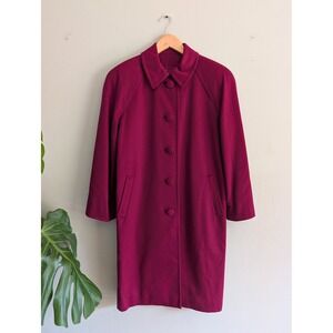 Vintage 1950s Carven Tailored Magenta Wool Coat Hong Kong Hand Made Fuchsia